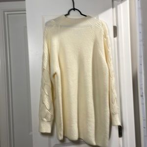 Express side slanted cozy sweater the braided sleeves